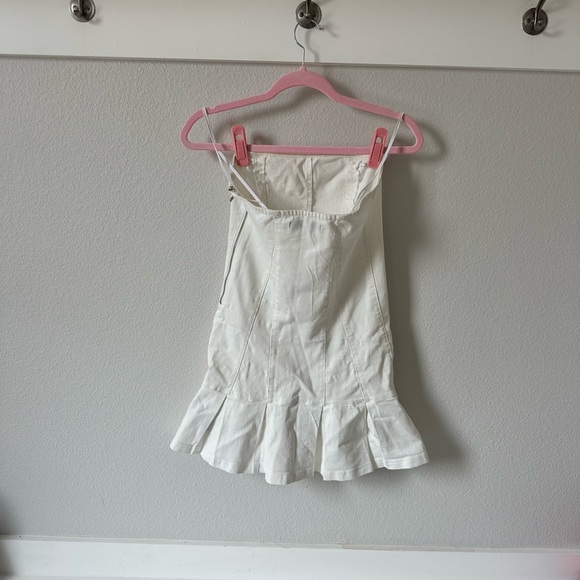 White Strapless Ruffle Dress - Picture 2 of 2